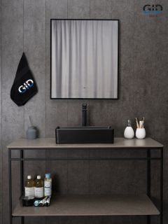 Раковина Gid Bm1104 53359 накладная черная матовая 46x23x12